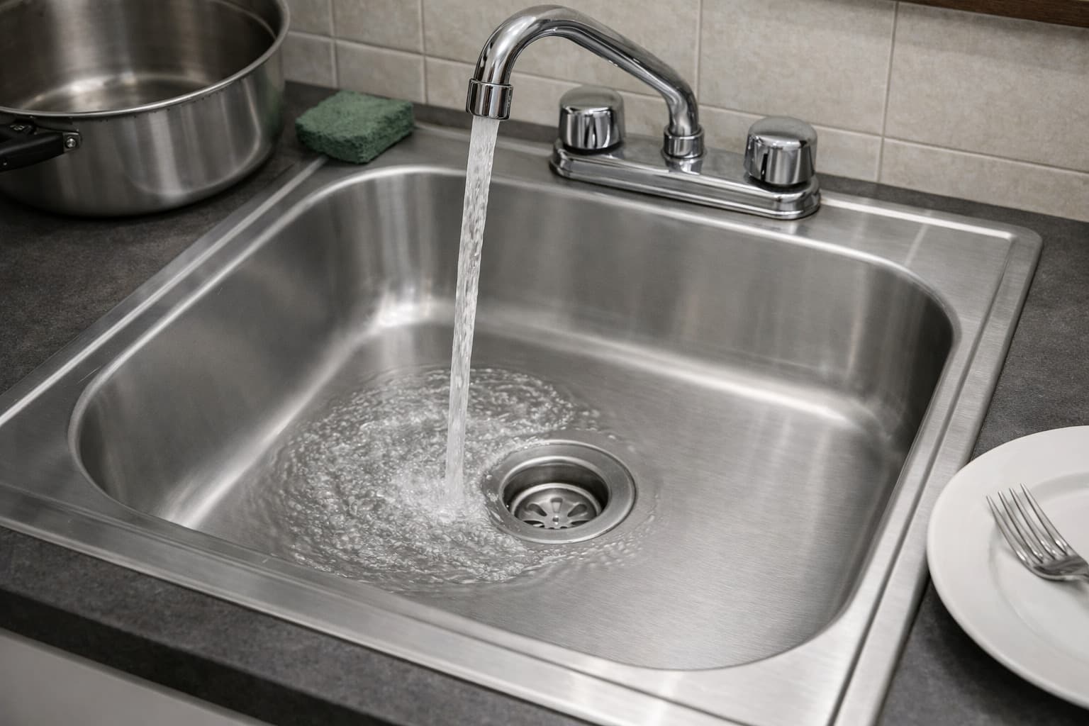 Kitchen Sink Blocked - After